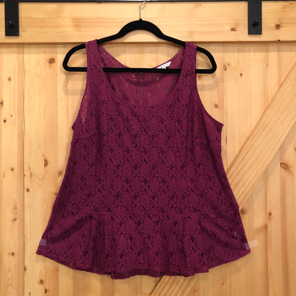 Cabi Sleeveless lace top + sheer blouse, worn once